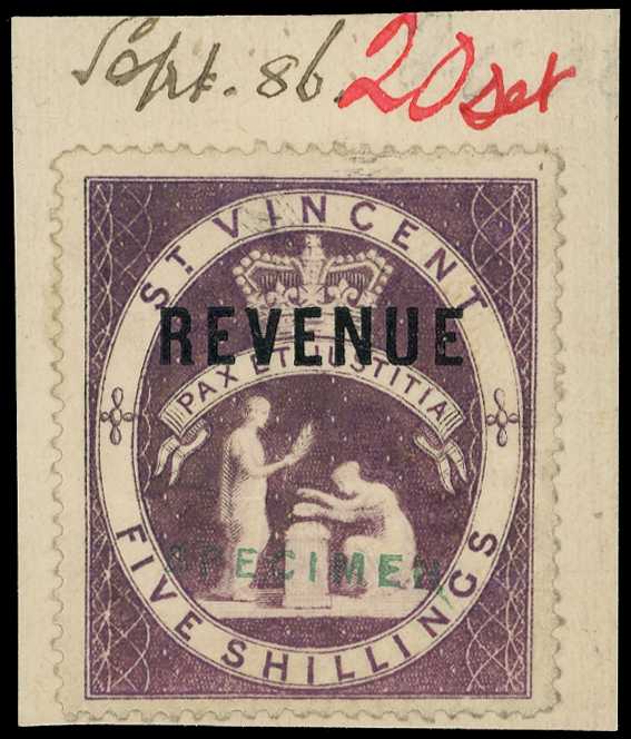 1883-93 5s Lilac, opt 'REVENUE', opt...