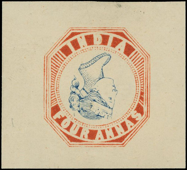 India 4a reprint issued head, HEAD INVERTED Spence 16