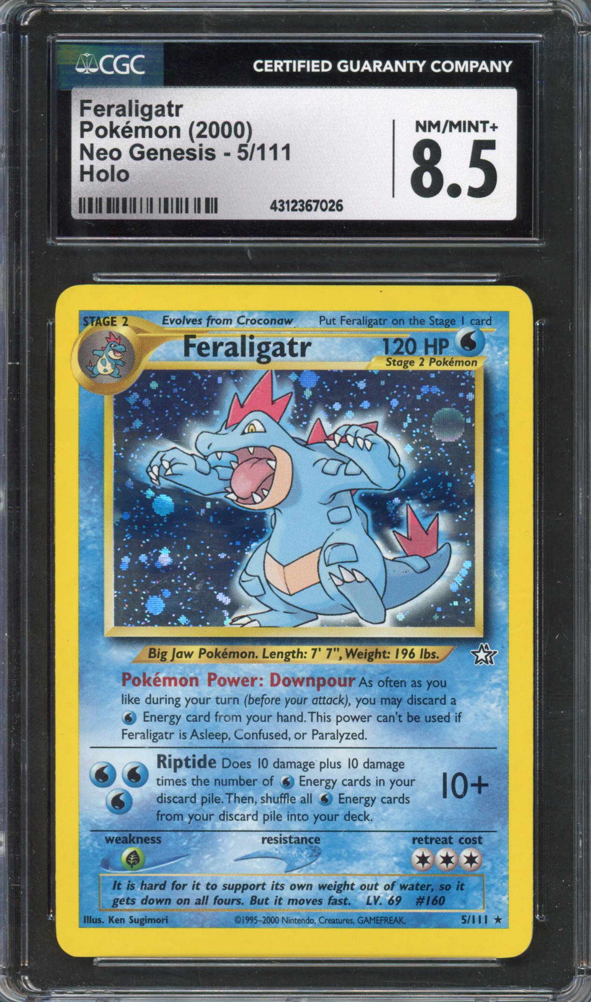 Pokémon TCG - CGC 8.5 Feraligatr #5/111 Neo Genesis NM/MINT+ 8.5