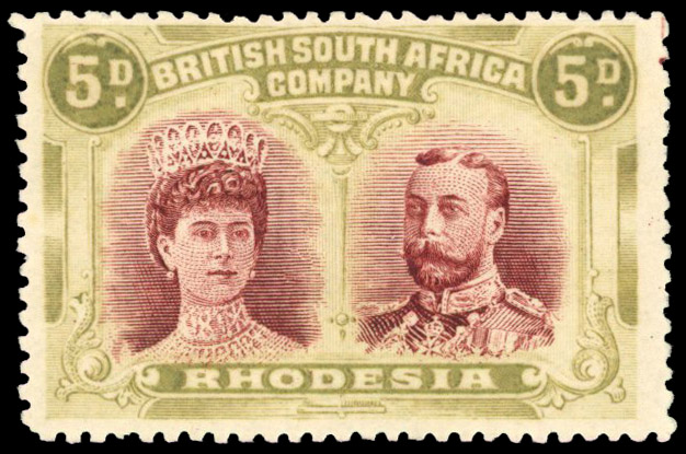 RSC C 5d lake-brown and yellow-olive, #12 printer's mark mint