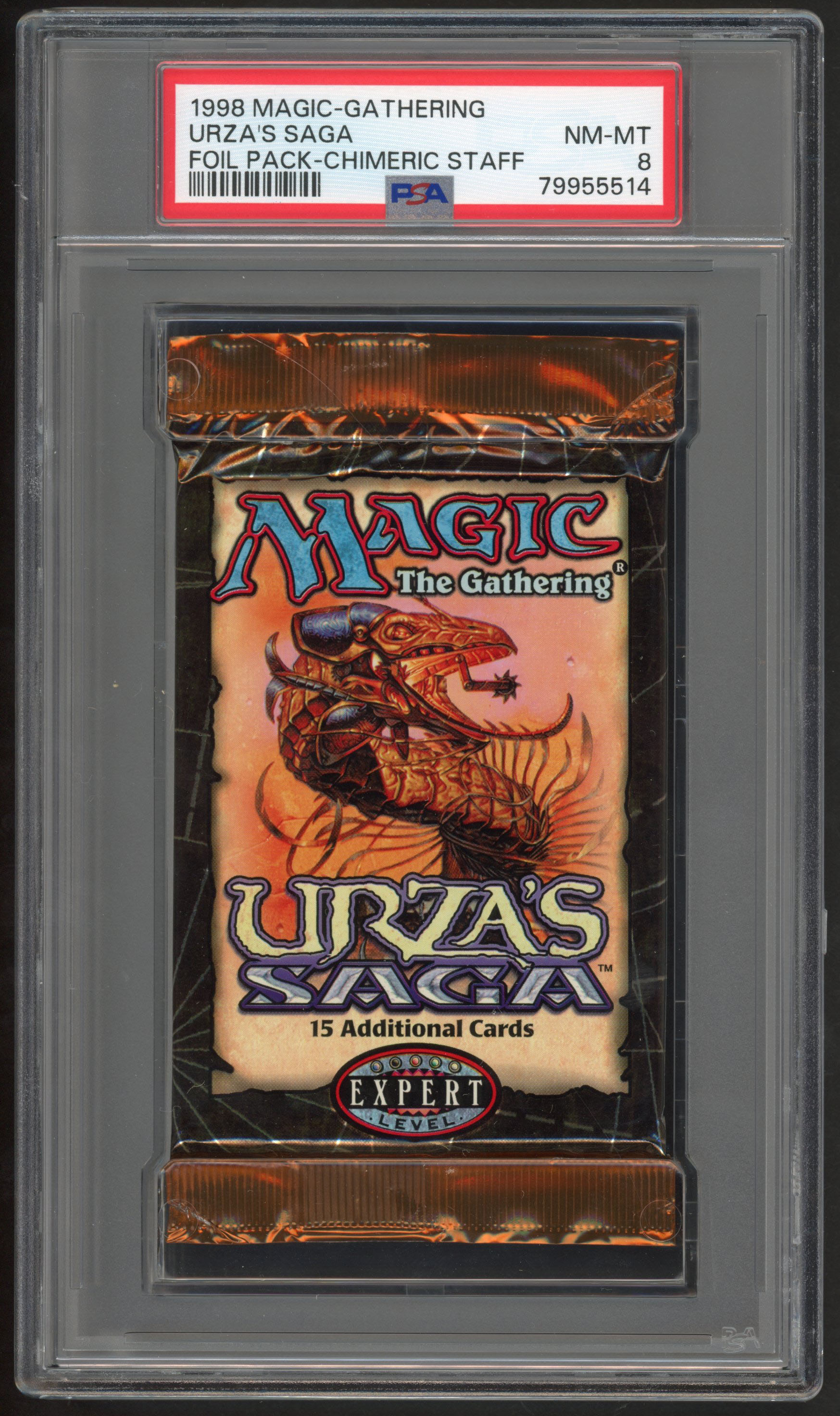 PSA 8 Urza's Saga Booster Pack (Chimeric Staff)