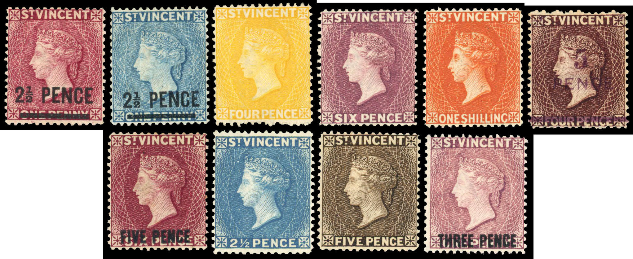 Mint selection on Hagners including 1882 2½d, 1892 5d on 4d, 1899 to 5s, 1904 to £1, mainly good to fine. (27) SG btn 40/93