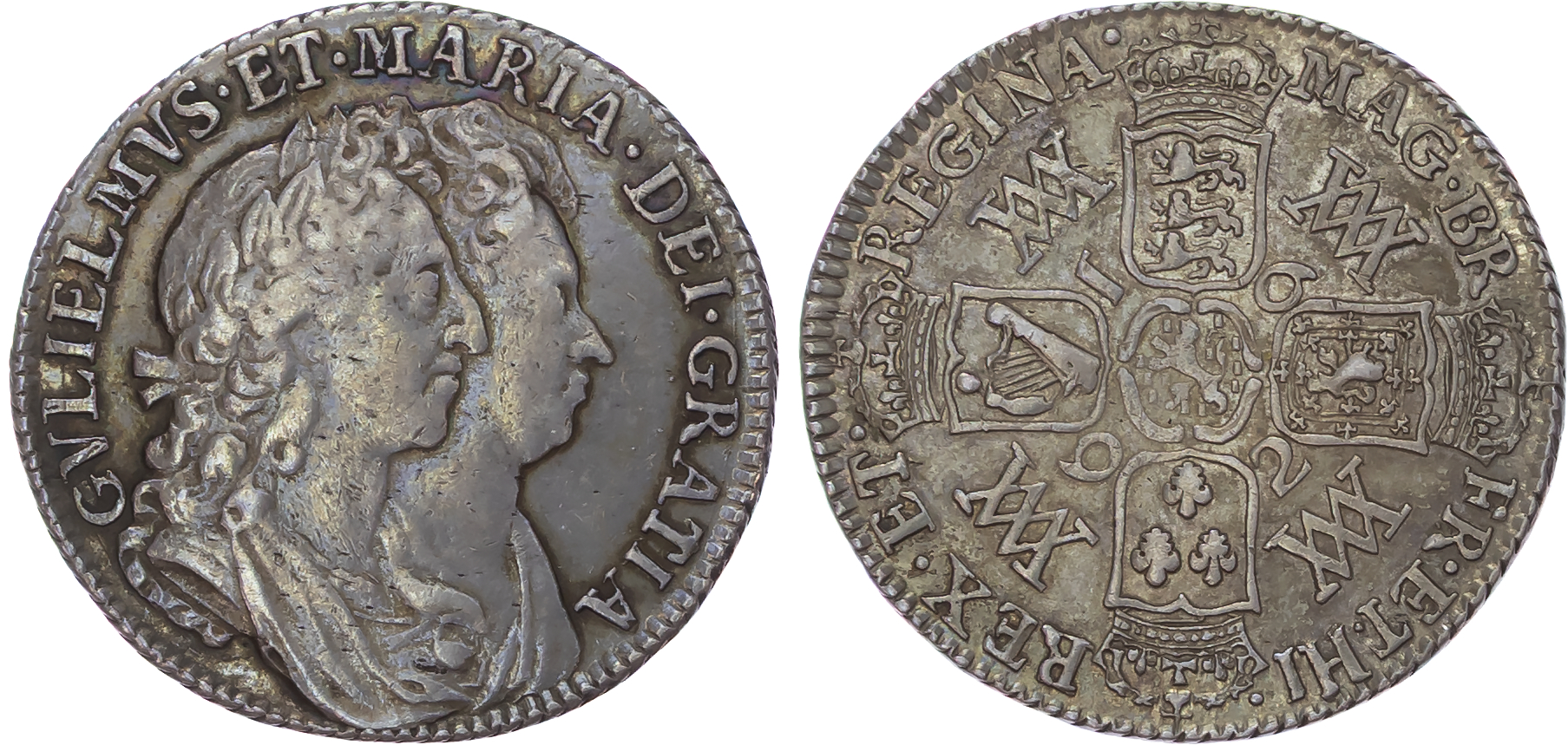William and Mary (1689-1694), AR Shilling, 1693.