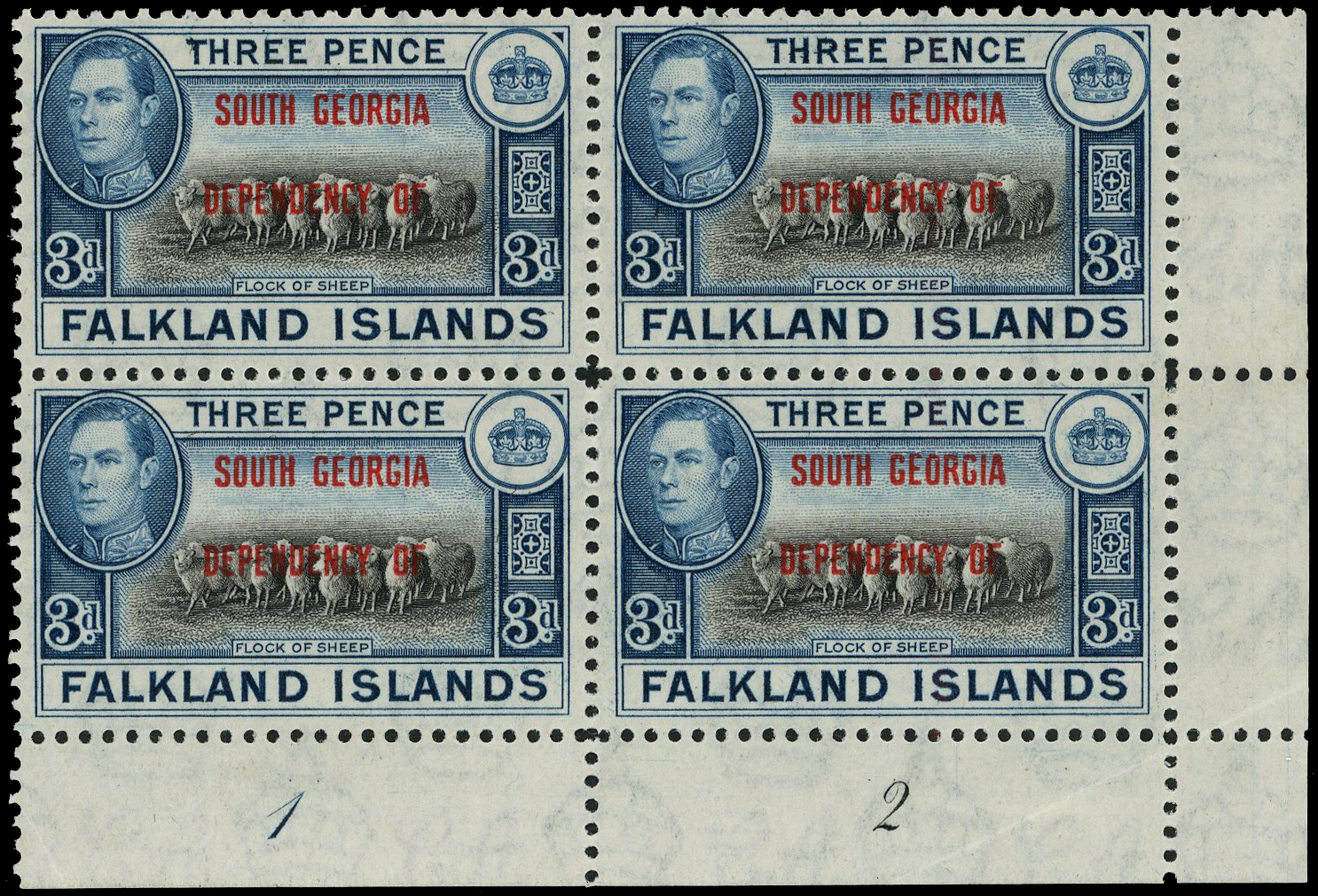 FID SG B4 Plate block mint