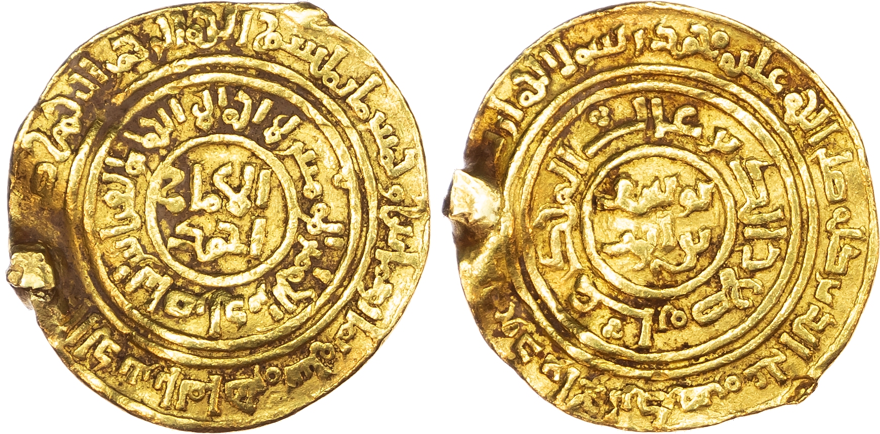 Ayyubid, al‑Nasir Yusuf I ‑ Saladin (AH 567‑589 / 1169‑1193 AD), gold Dinar, with Caliph al‑Nasir, AH 588 / 1192 AD