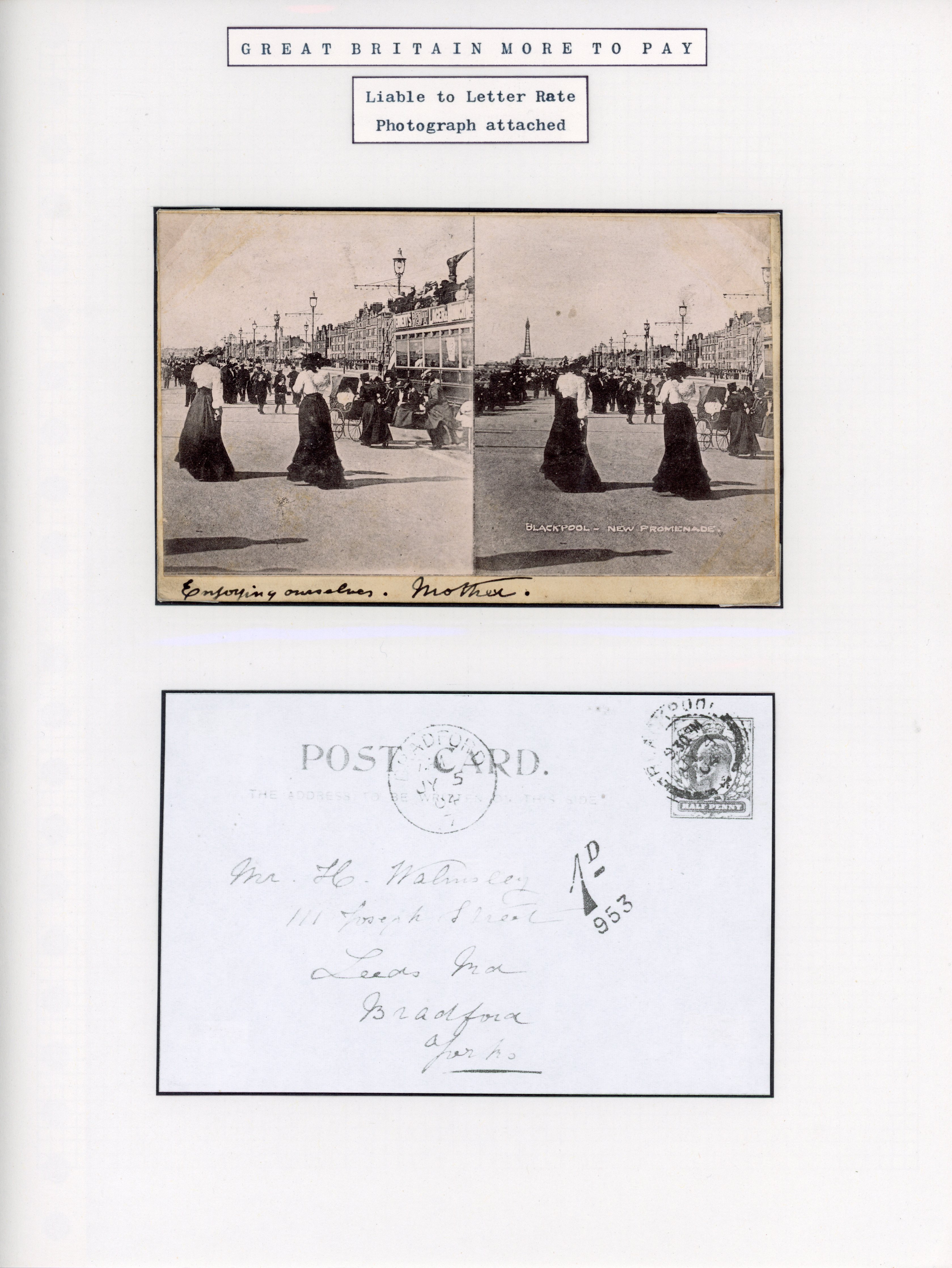 Great Britain 1904 novelty postcard with a photograph attached