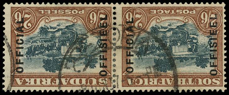 SOUTH AFRICA SG O18aw 1930-47 2s6d set 14 wmk inv pr used