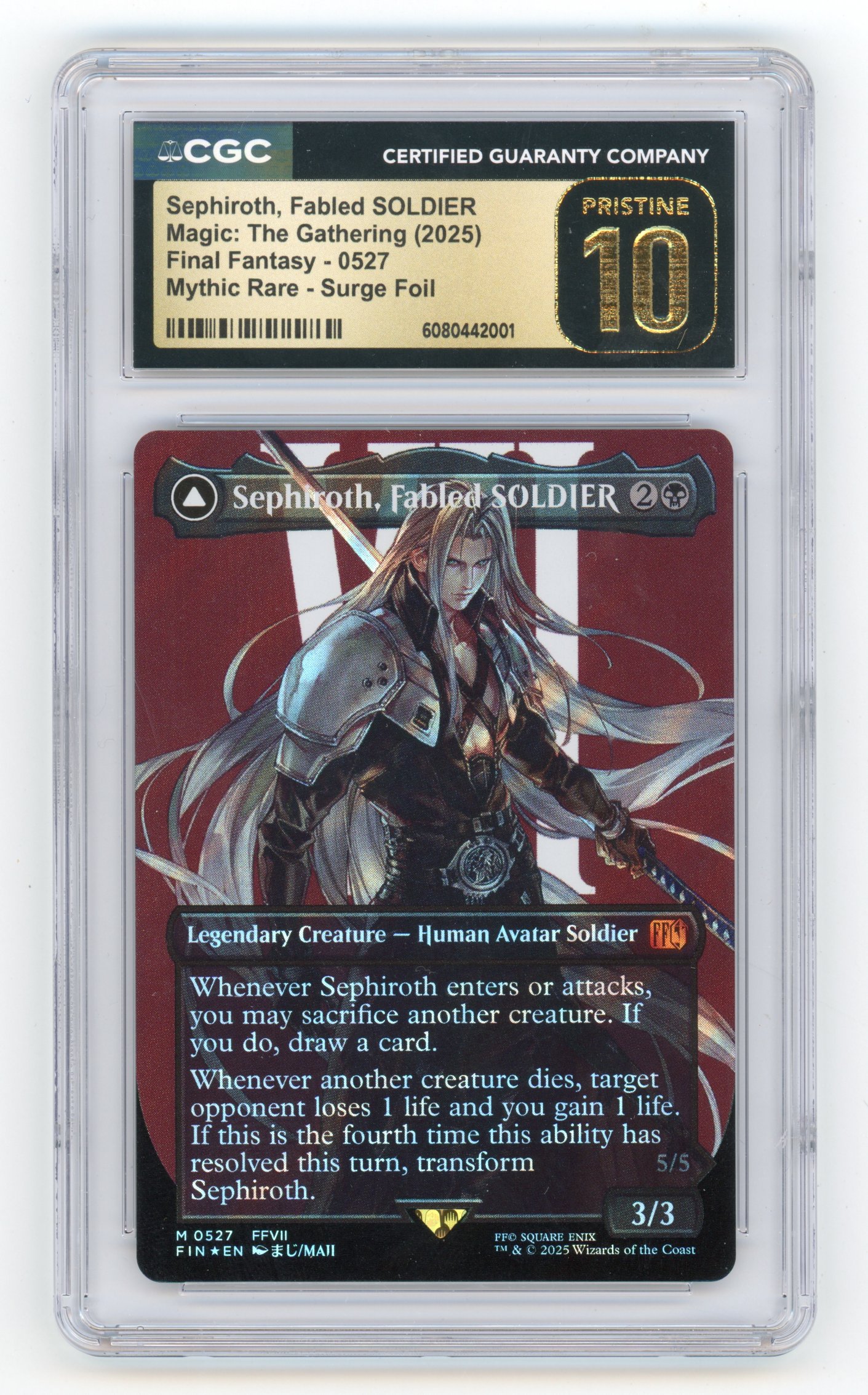 CGC PRISTINE 10 Sephiroth, Fabled SOLDIER Surge Foil - Final Fantasy 2025