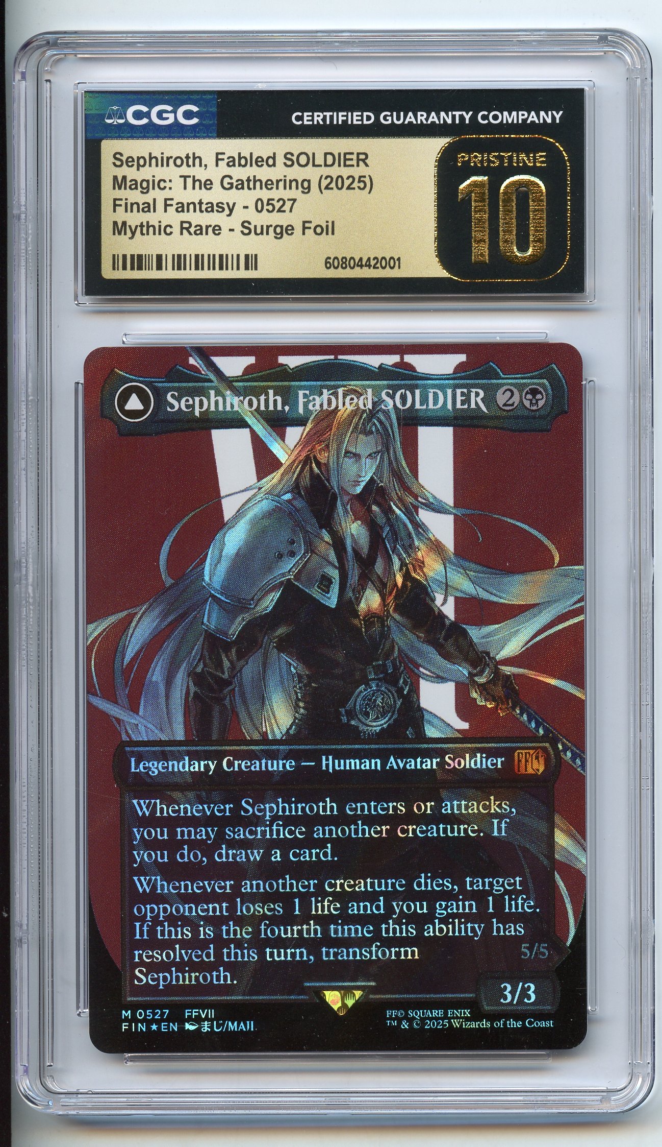CGC PRISTINE 10 Sephiroth, Fabled SOLDIER Surge Foil - Final Fantasy 2025
