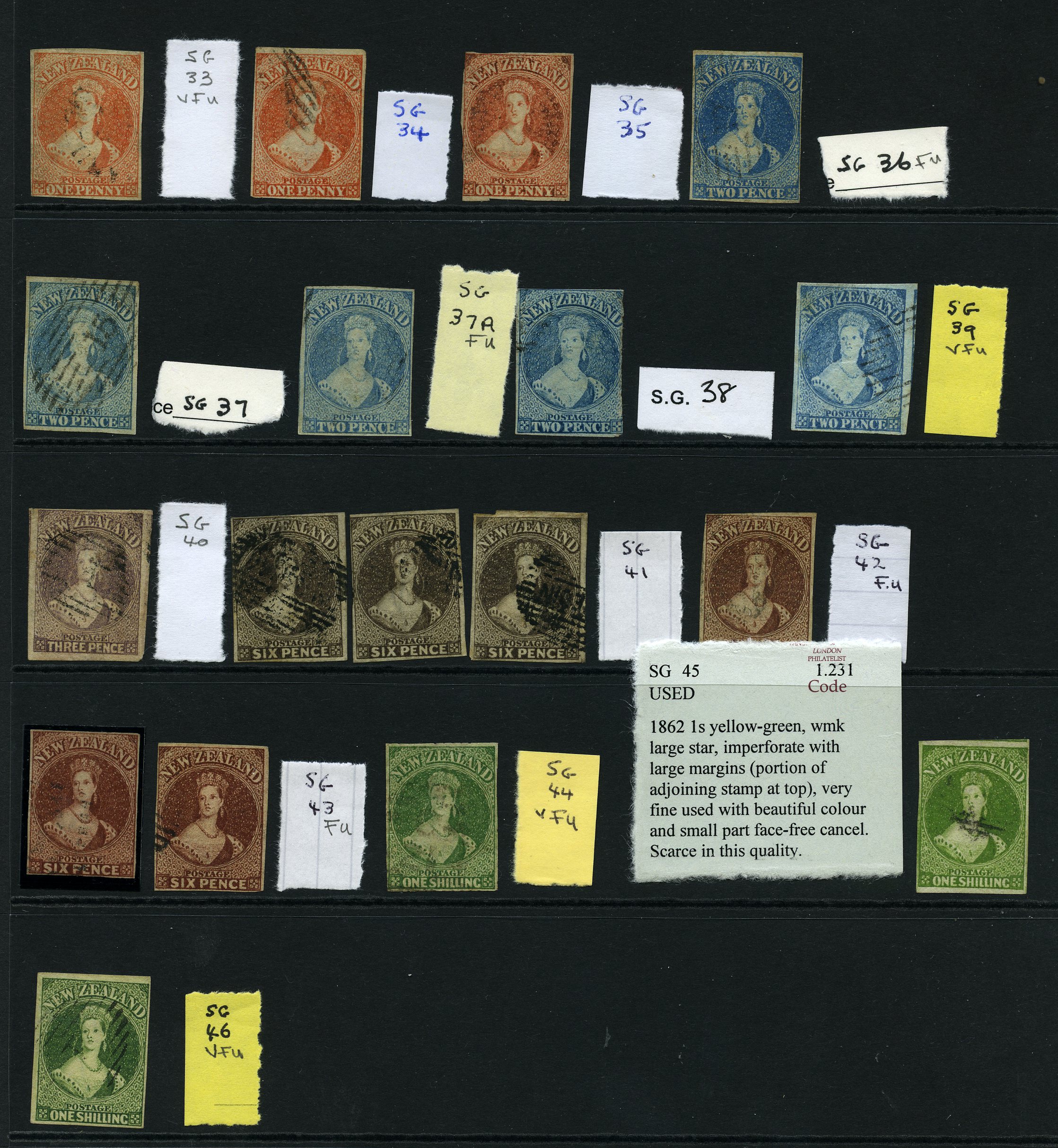 1862-4 John Davis imperforate, watermark...