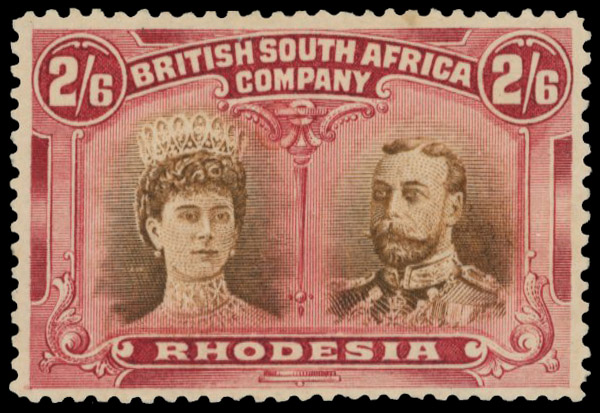 2s6d red-brown and brown-lake RSC E variant, position 35 mint