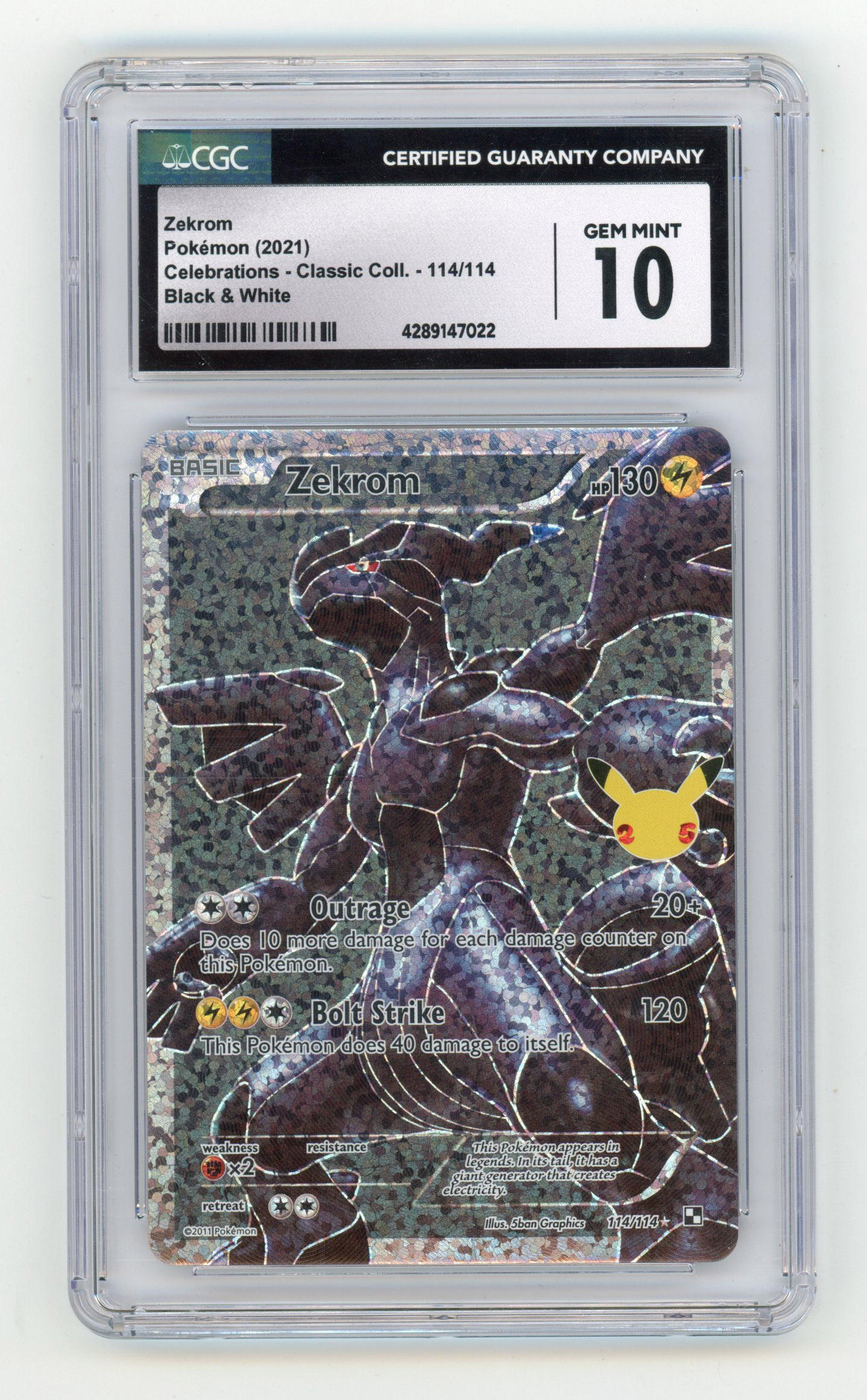 CGC 10 Zekrom #114 - Celebrations 2021