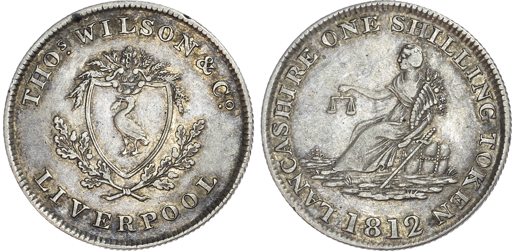 Lancashire, Liverpool. Thomas Wilson, silver shilling, 1812.