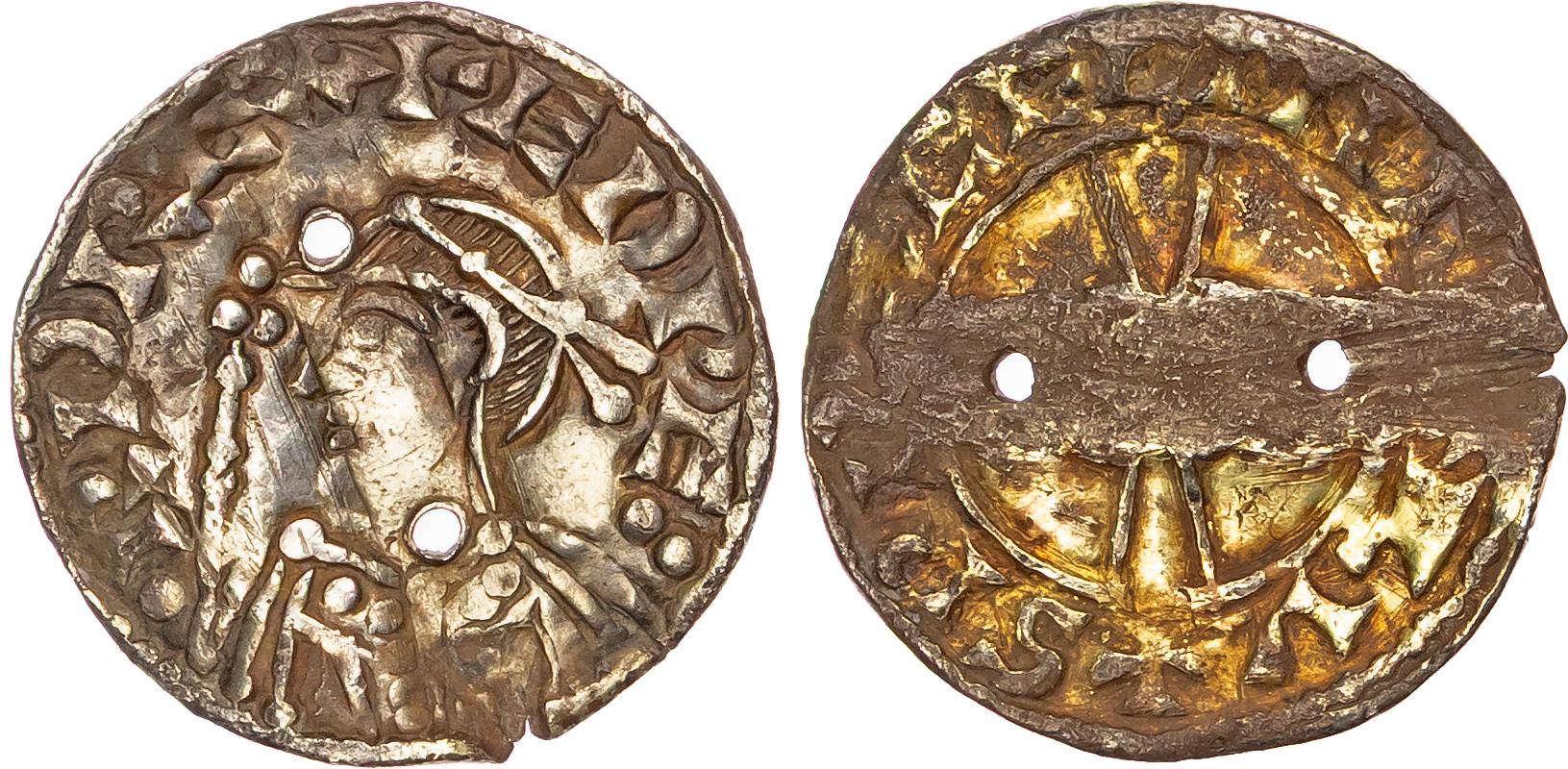Edward the Confessor (1042-1066), AR Penny, Expanding Cross type, heavy issue (1050-53), London mint, Spracling as moneyer. 