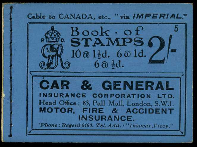 1924 (April) 2/- booklet (#5), perfs mainly...
