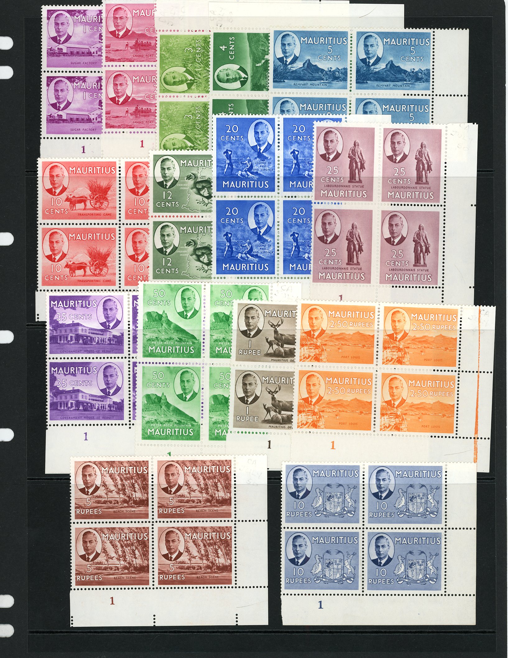 Mauritius SG 276-290 blocks mint