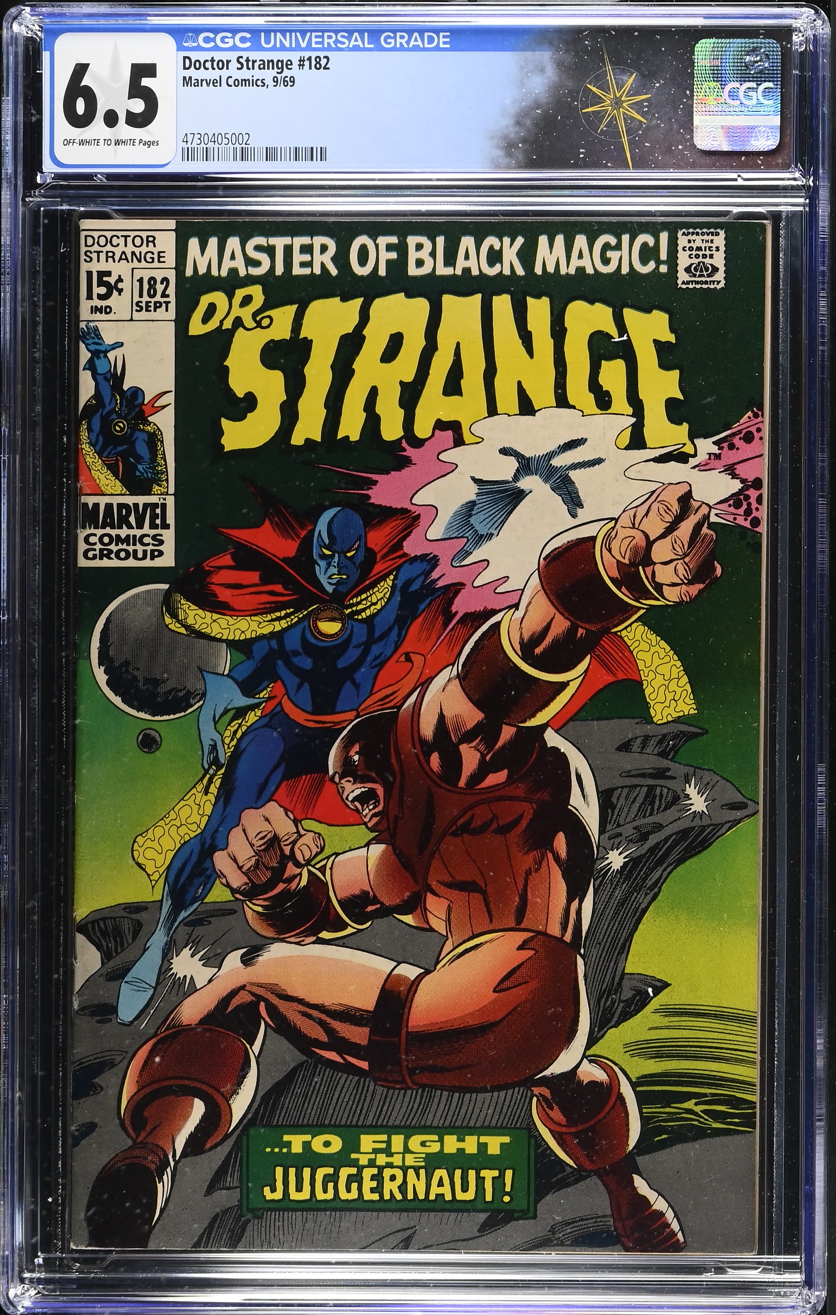 Doctor Strange #182 CGC 6.5 Doctor Strange vs. Juggernaut (Marvel Comics, 1969) Off-White to White Pages