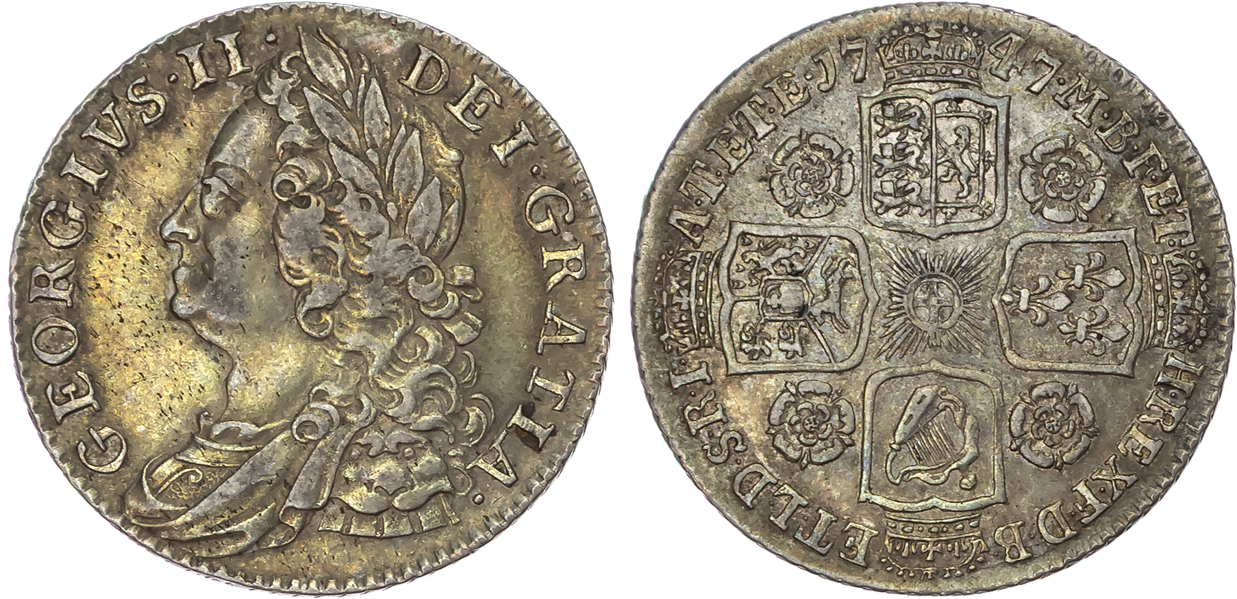 George II (1727-1760), AR Shilling, 1747.