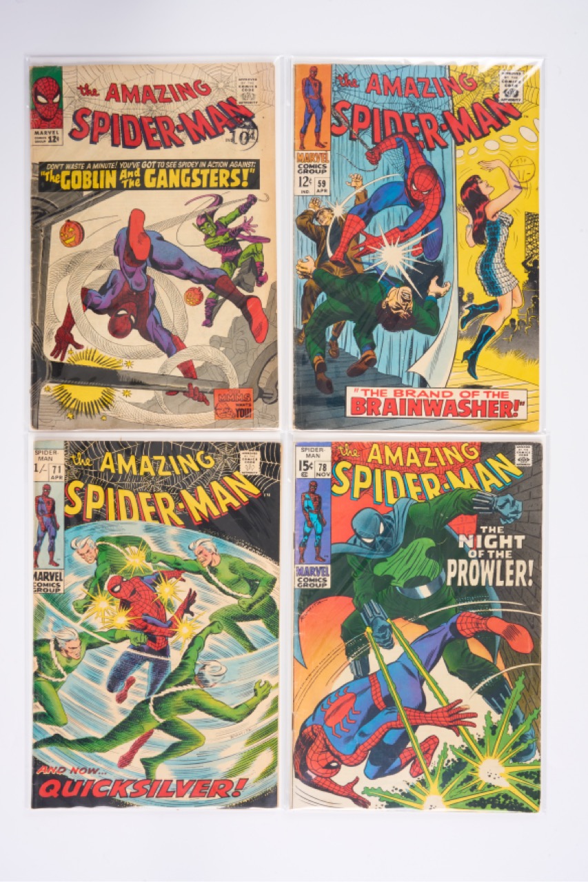 Amazing Spider-Man Iconic Covers and 1st Appearance of The Prowler (Marvel Comics, 1965-69) Bundle of 4