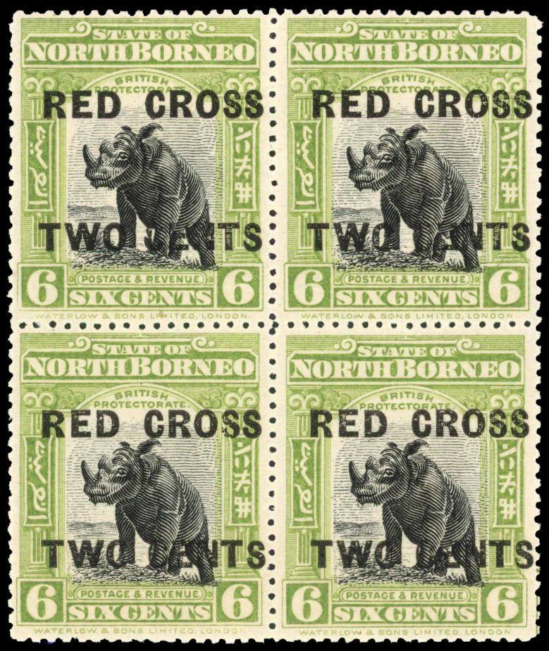 North Borneo 1918 Red Cross 6c+2c apple green perf 14½-15 unmounted
