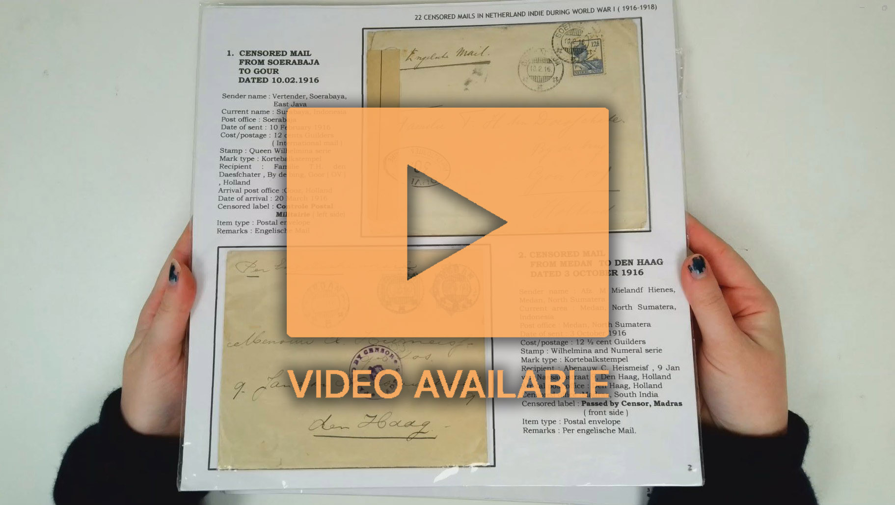 Netherland Indies 1916-18 censored mail collection on pages