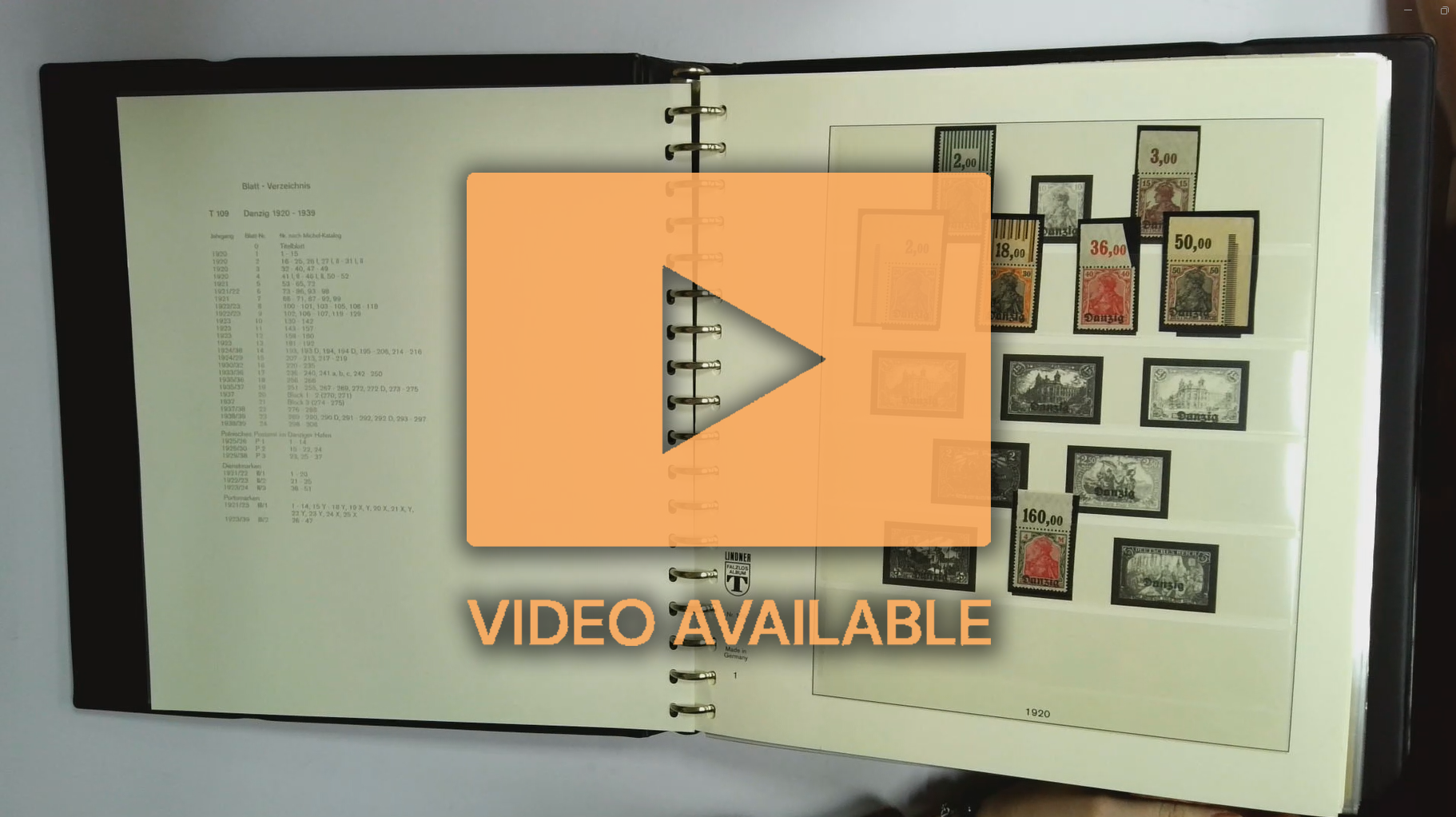 Danzig unused collection in printed album