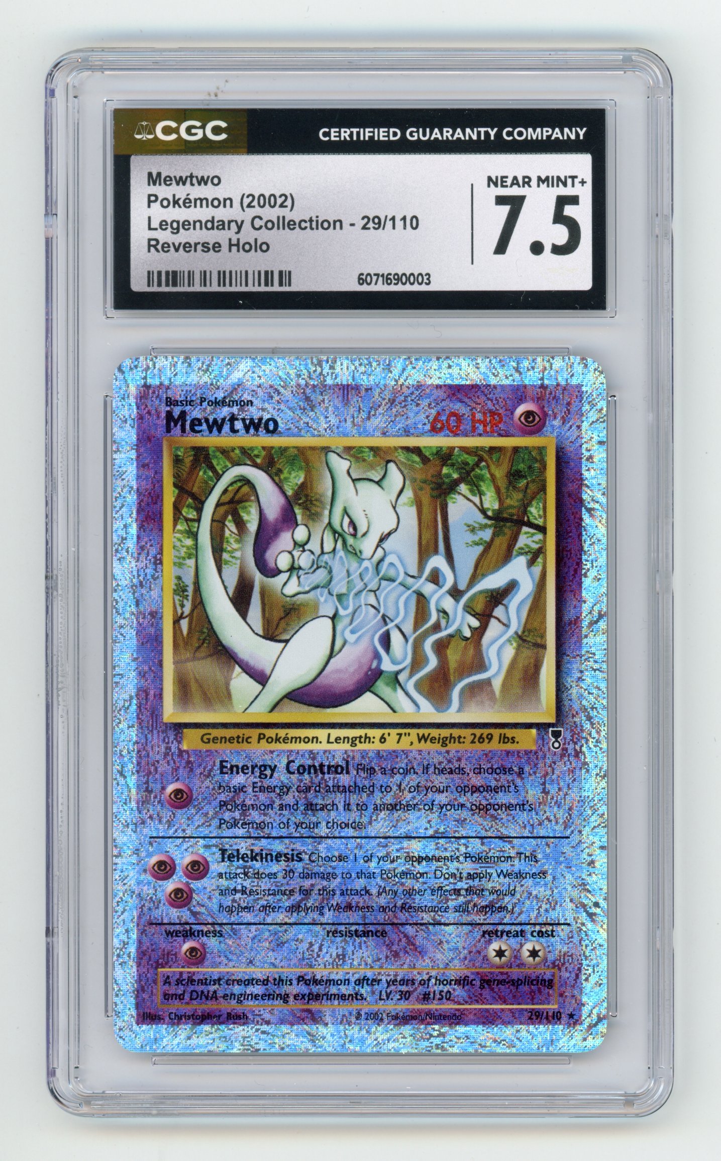 CGC 7.5 Mewtwo Reverse Holo #29 - Legendary Collection 2002