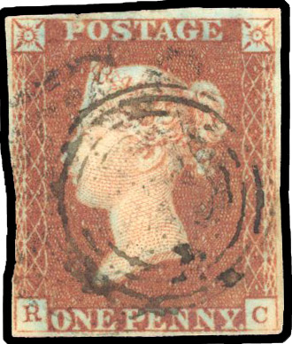 1841 1d Red-brown Pl.22. Used MC & inspector H/S
