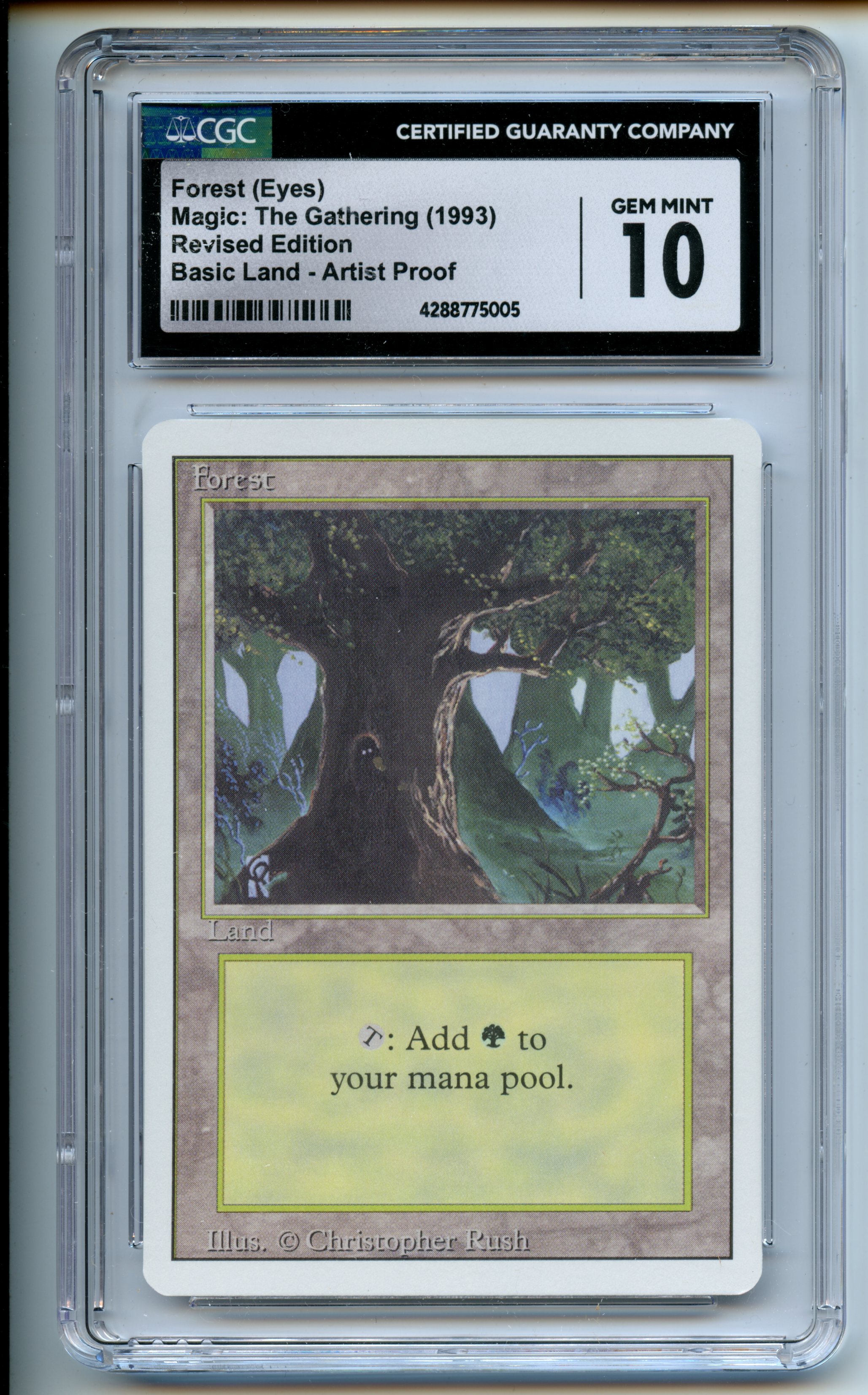 Magic: The Gathering  - Forest (Eyes)  Artist Proof  - Revised  - CGC 10