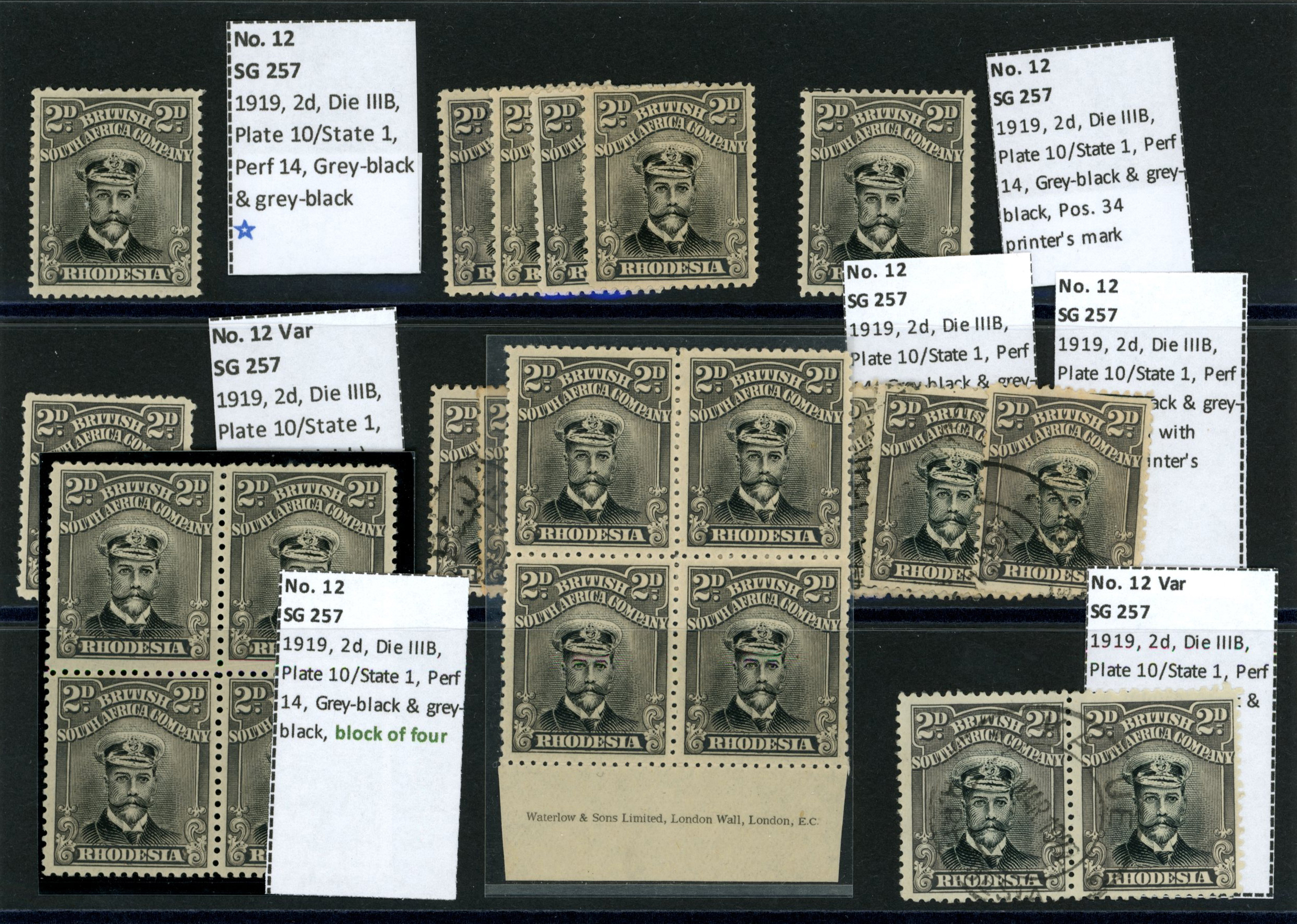 1918-21 2d Head Die IIIB, perf 14, toned...