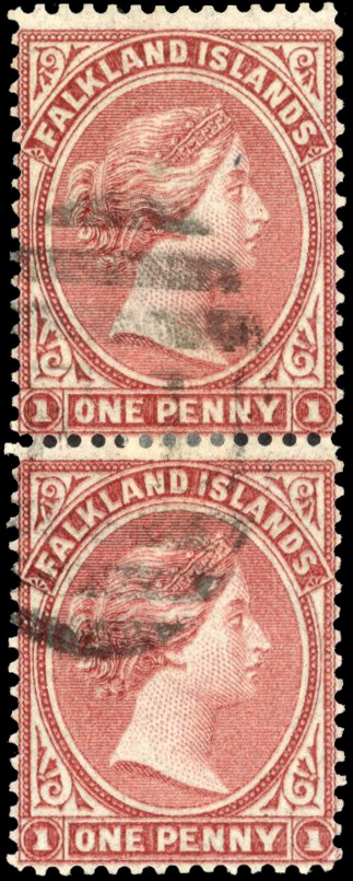 Falkland Islands 1878-79 SG 1 used vertical pair