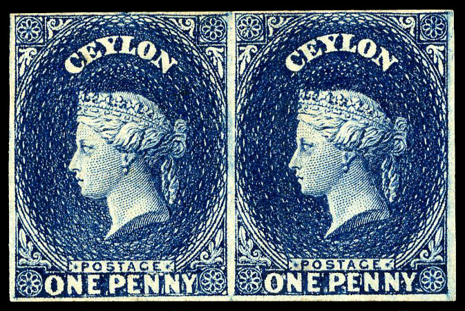 Ceylon SG 63b imperforate pair
