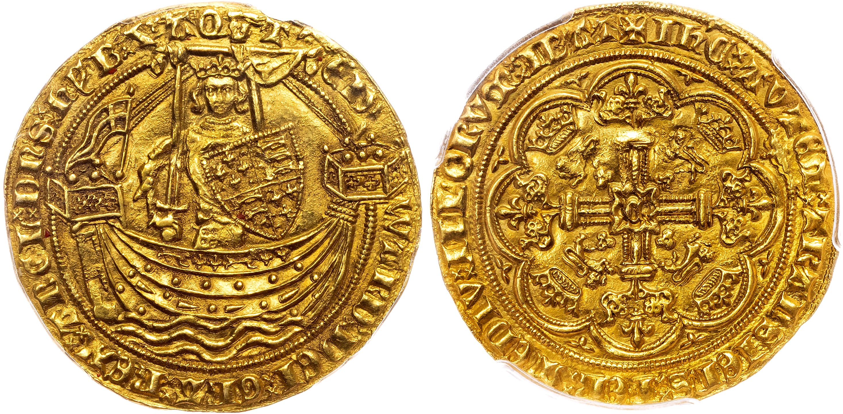 Edward III (1327‐1377), AV Noble, Treaty Period (1361‐69), Calais mint. PCGS MS63 - Victoria Presentation Coin