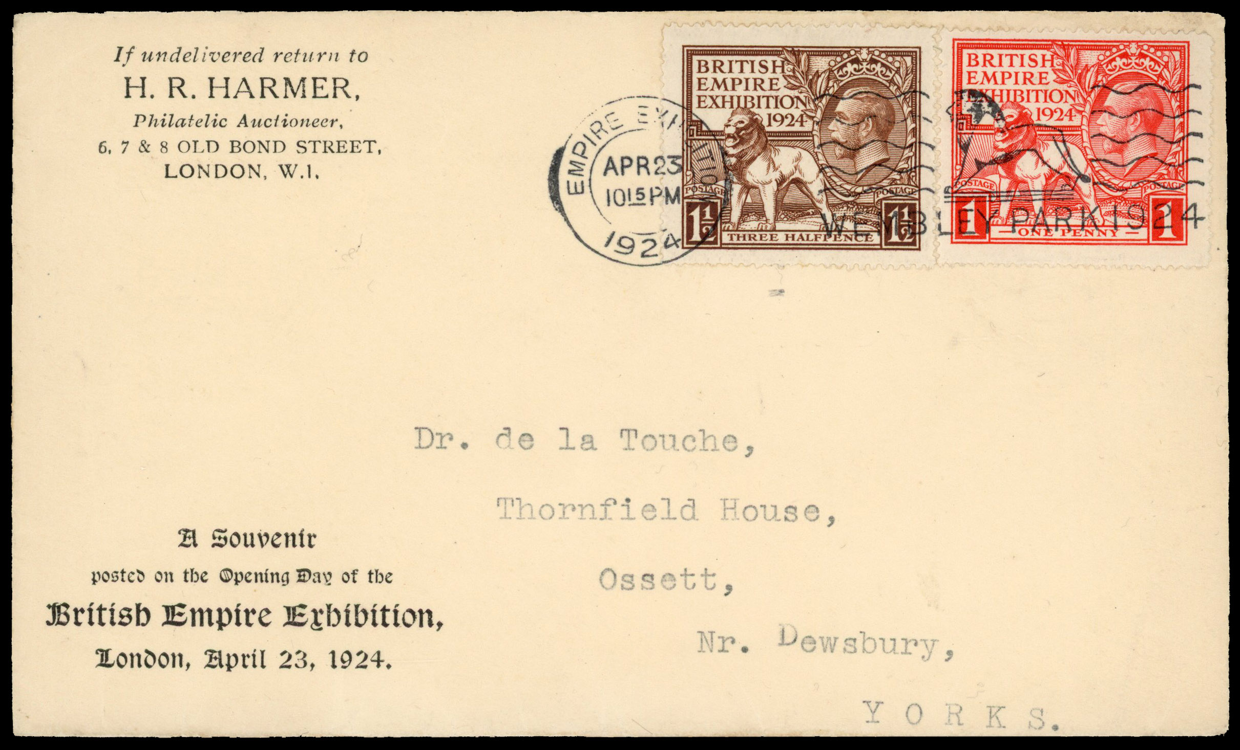 1924 British Empire Exhibition. FDC