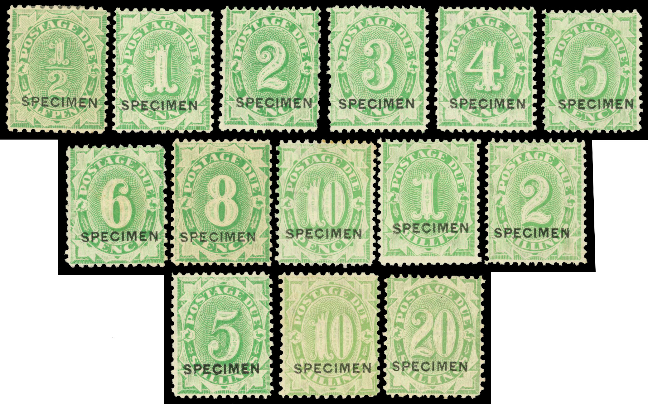 Australia Postage Dues SG D13s-44s Specimens