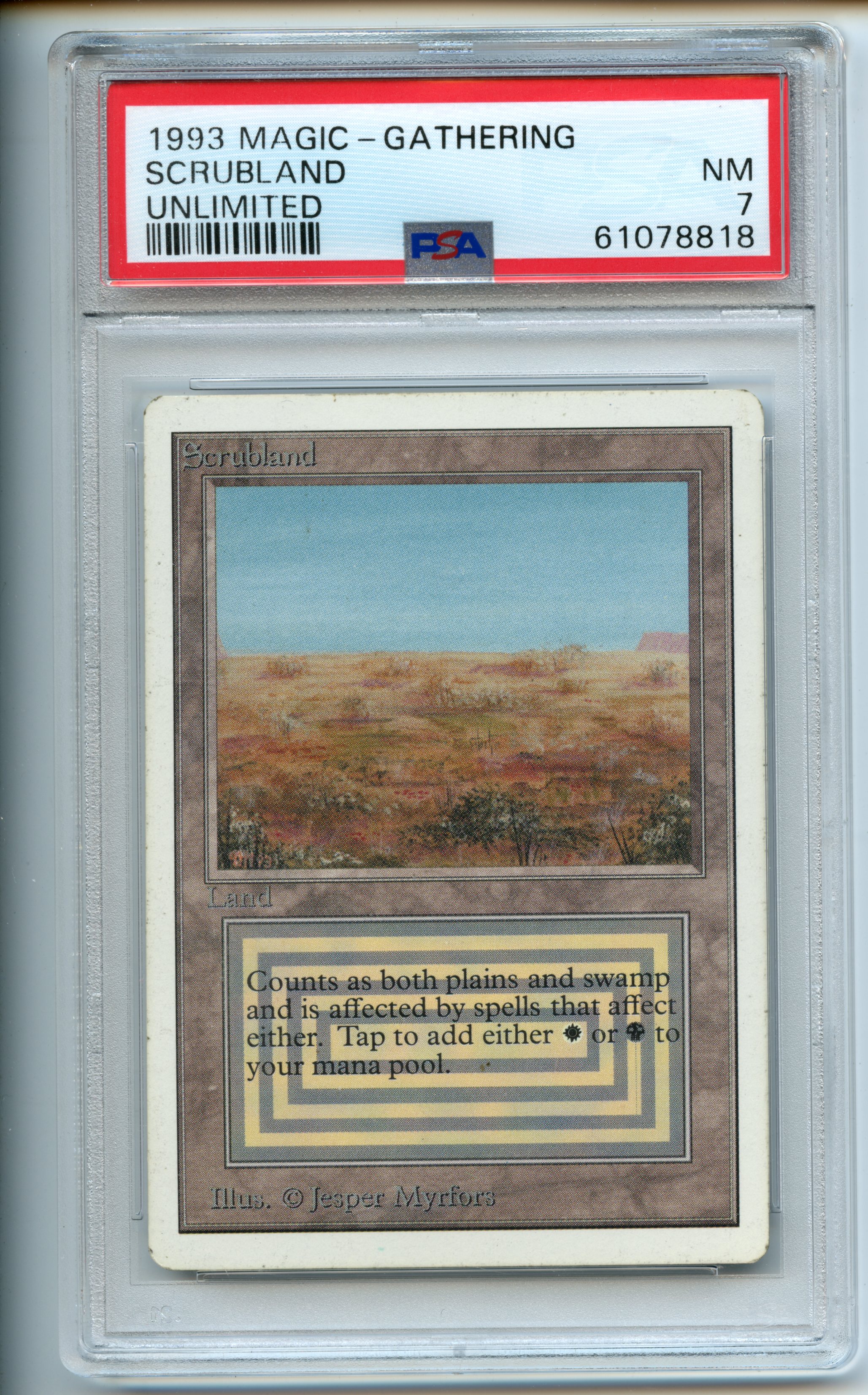 Magic The Gathering - Scrubland - Unlimited - PSA 7