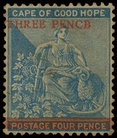 1879 3d on 4d blue, PENCB for PENCE, full o.g. but very toned.  SG 34a,...