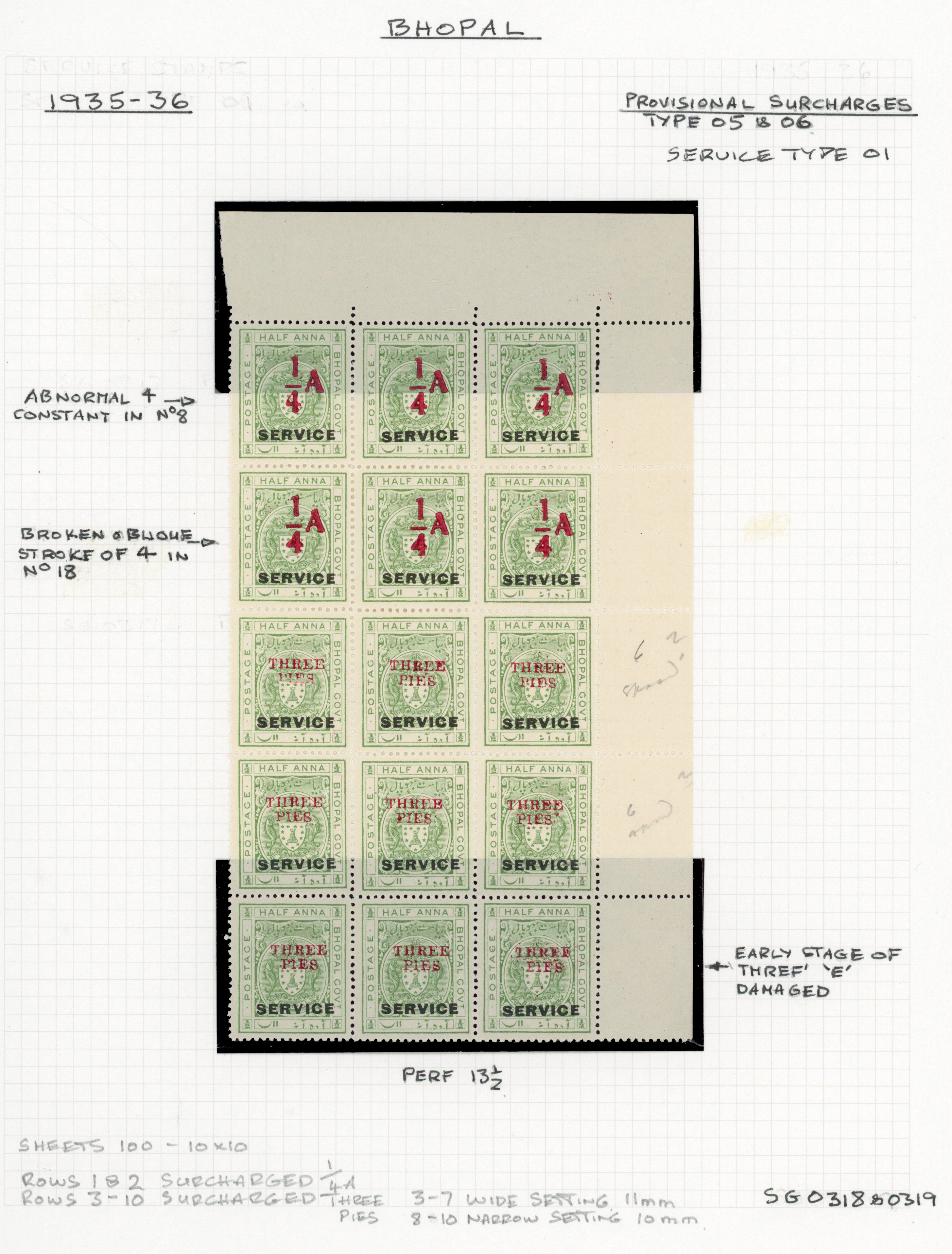 IFS Bhopal SG O318, b, 319 block mint