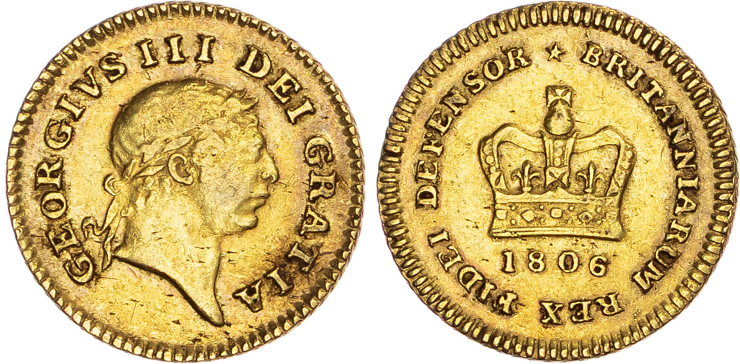 George III (1760-1820), AV Third Guinea, 1806.
