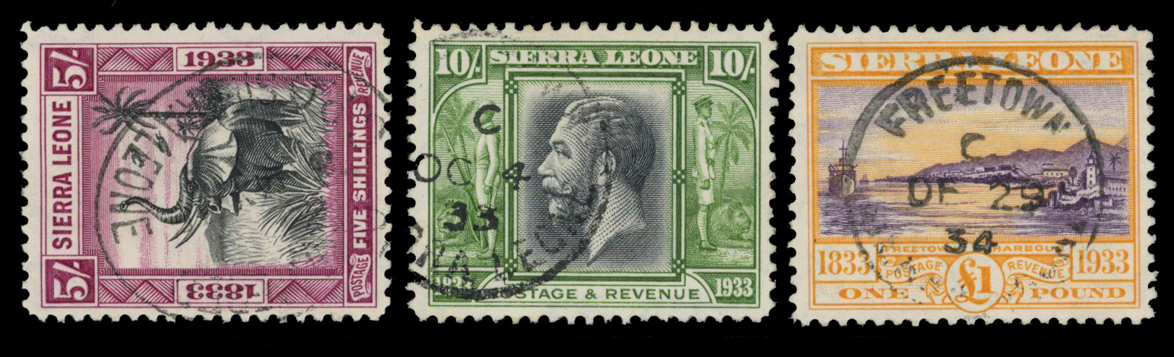 Sierra Leone 1933 Wilberforce set used