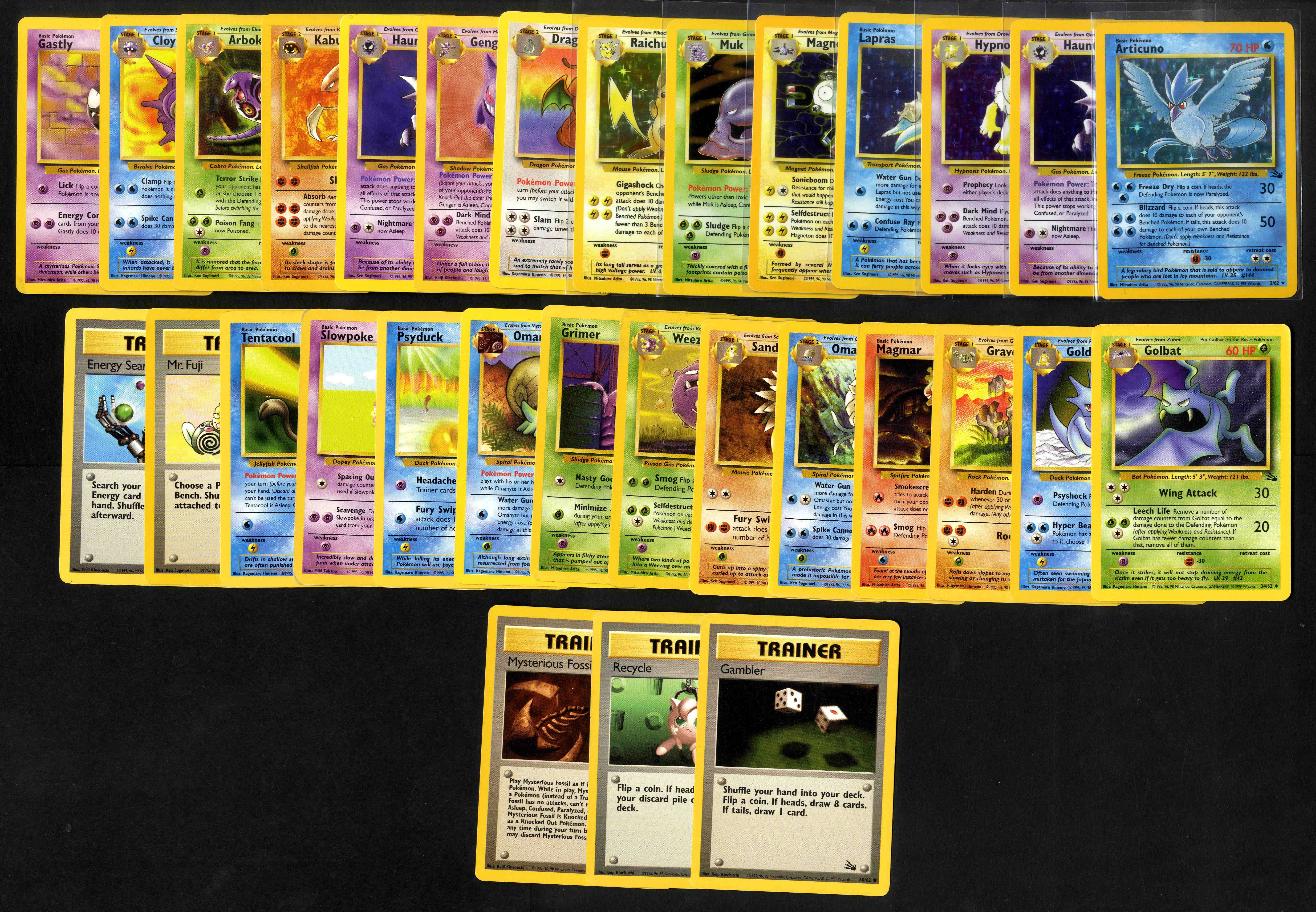 Fossil (1999) – Partial Complete Set – 31/62