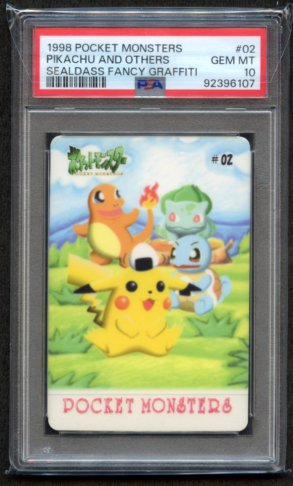 PSA 10 - Pikachu & Others #02 Sealdass Fancy Graffiti 1998 Pocket Monsters