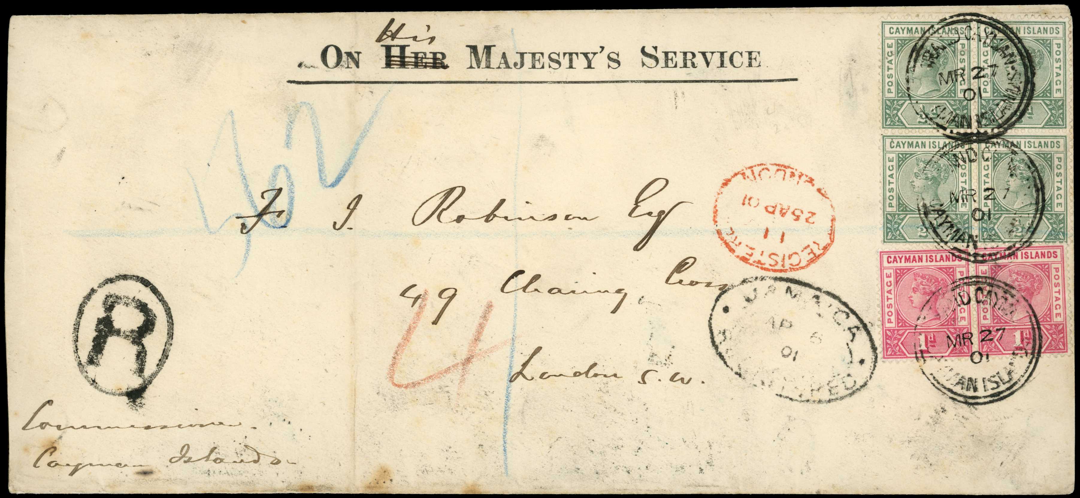1901 First recorded registered cover from...
