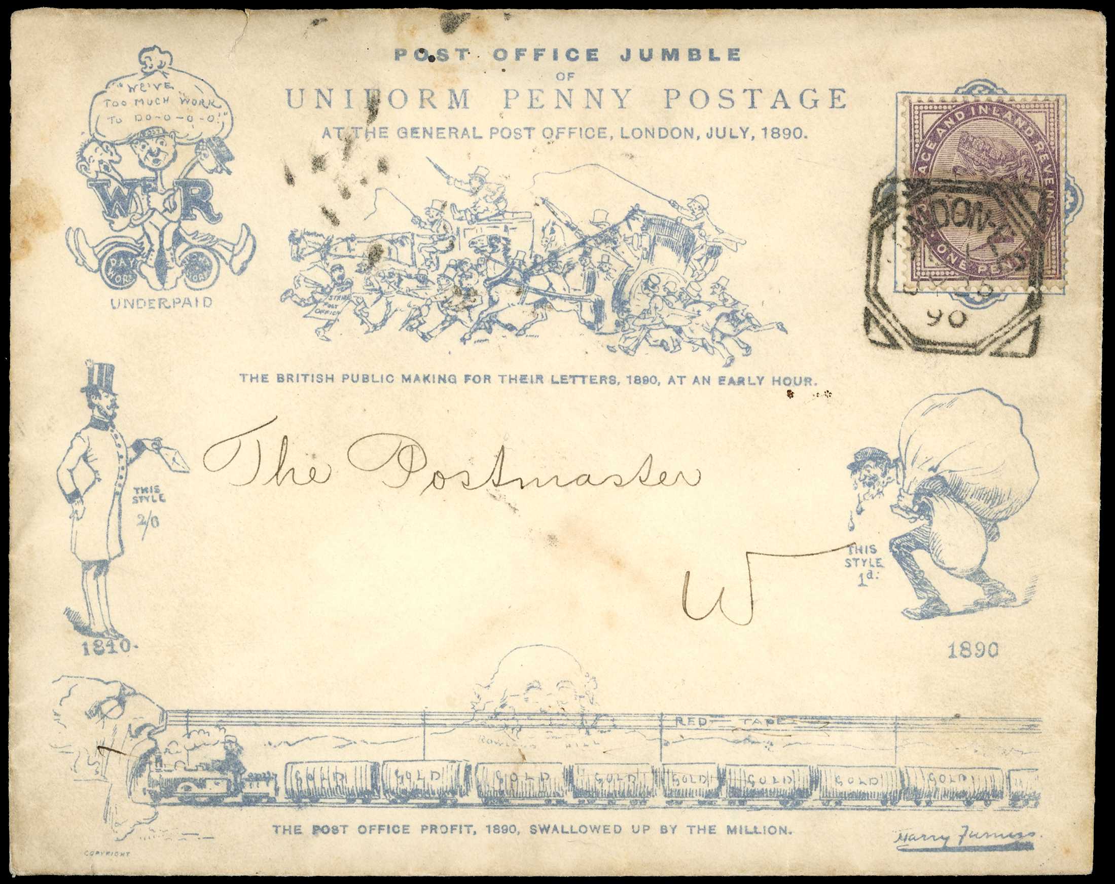 1890 Jubilee envelope. The Furniss caricature...