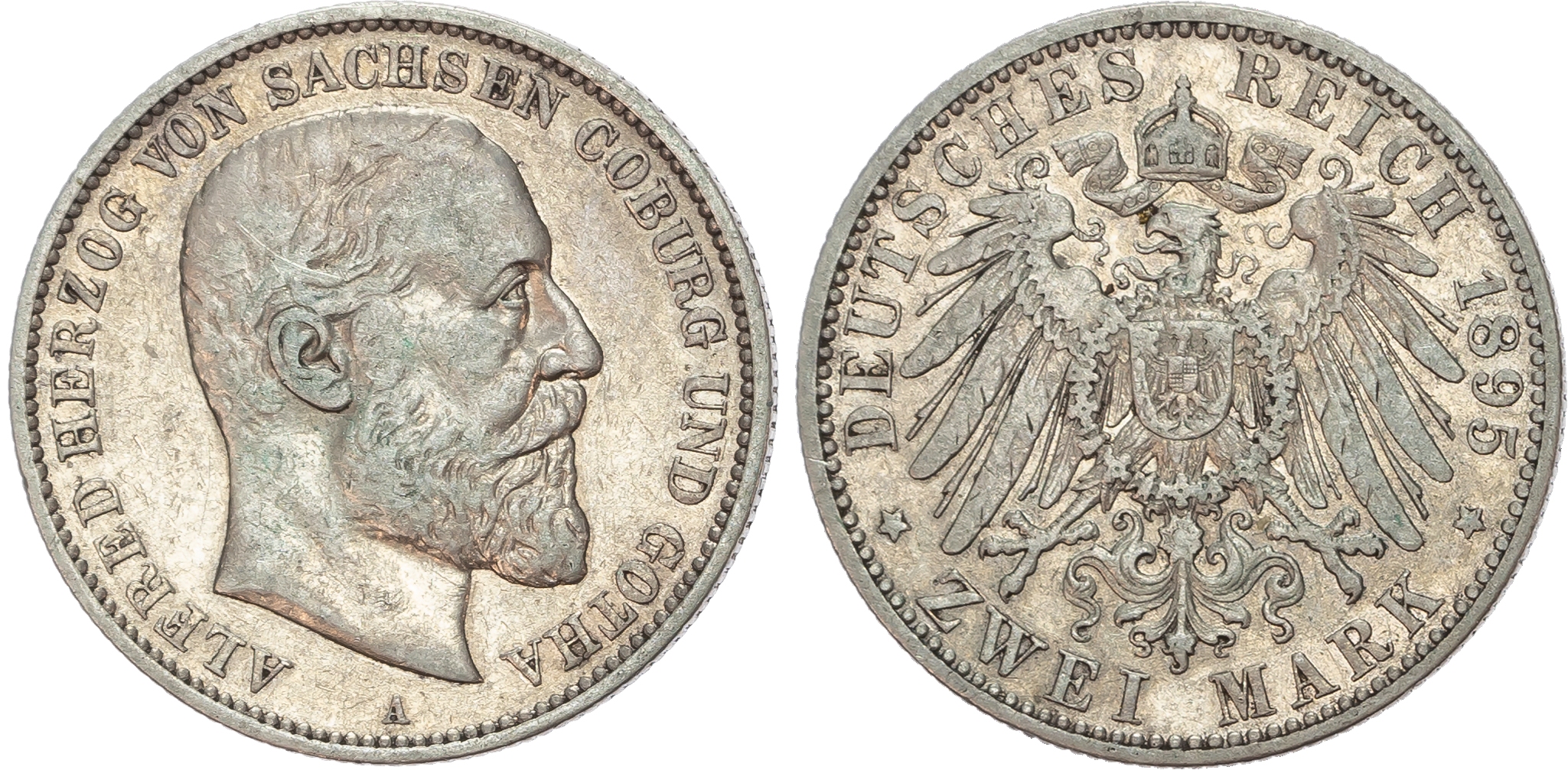 Germany, Saxe-Coburg and Gotha, Alfred (1893-1900), silver 2 Marks.