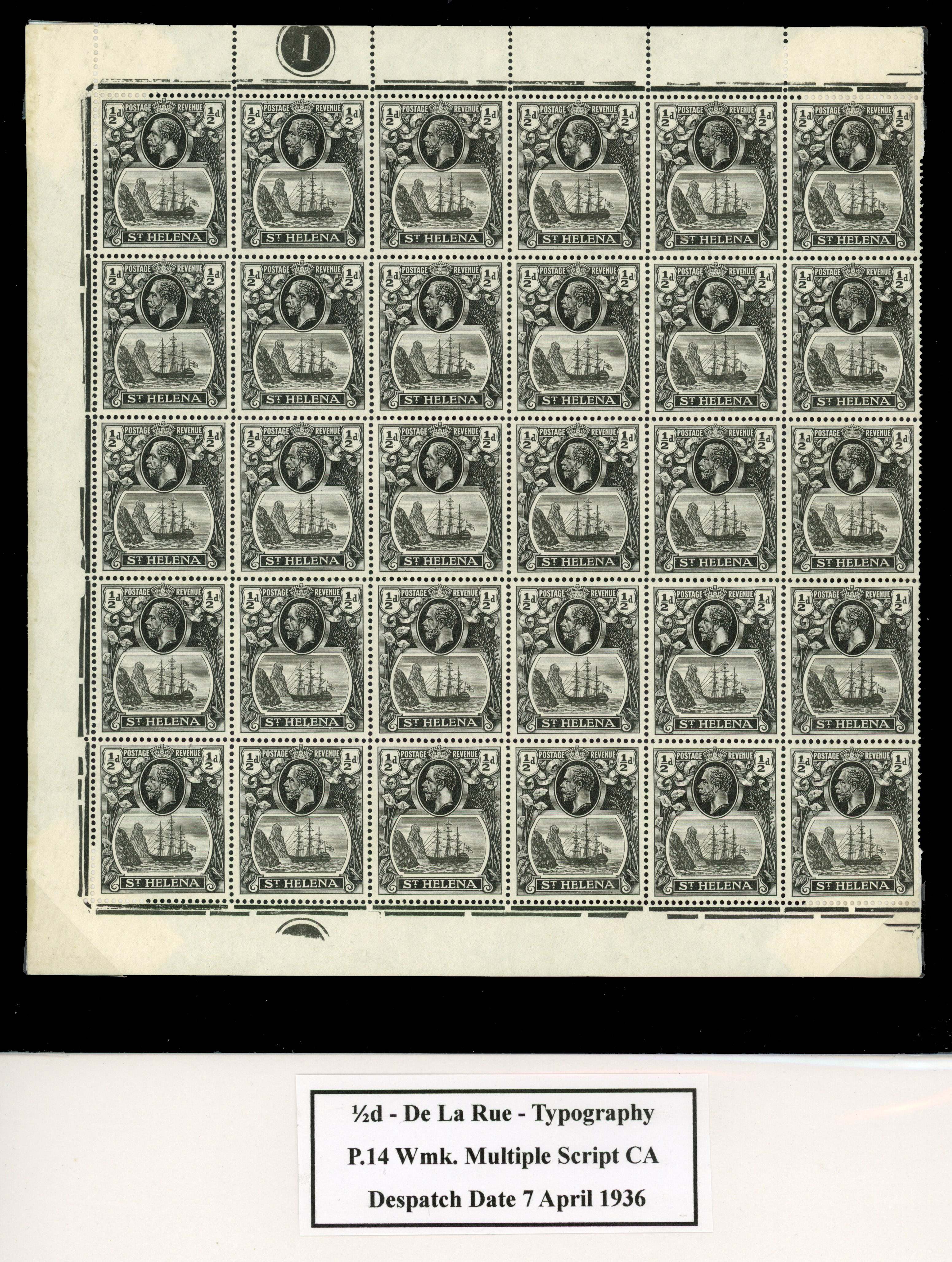 St Helena SG 97h, ha, hc blocks mint