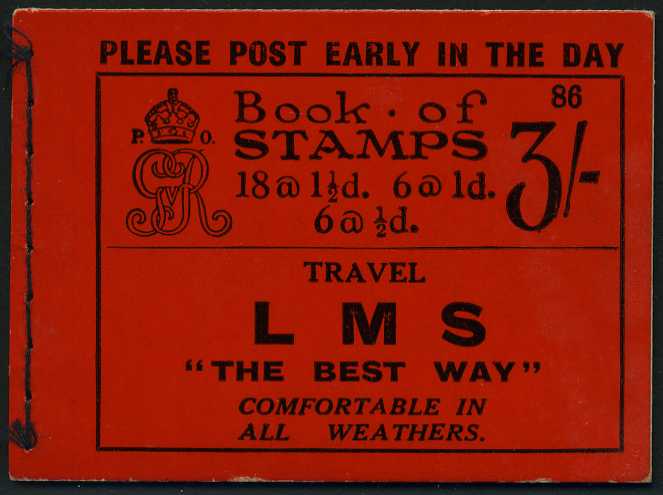 1925 (October) 3/- booklet (#86), perfs good...