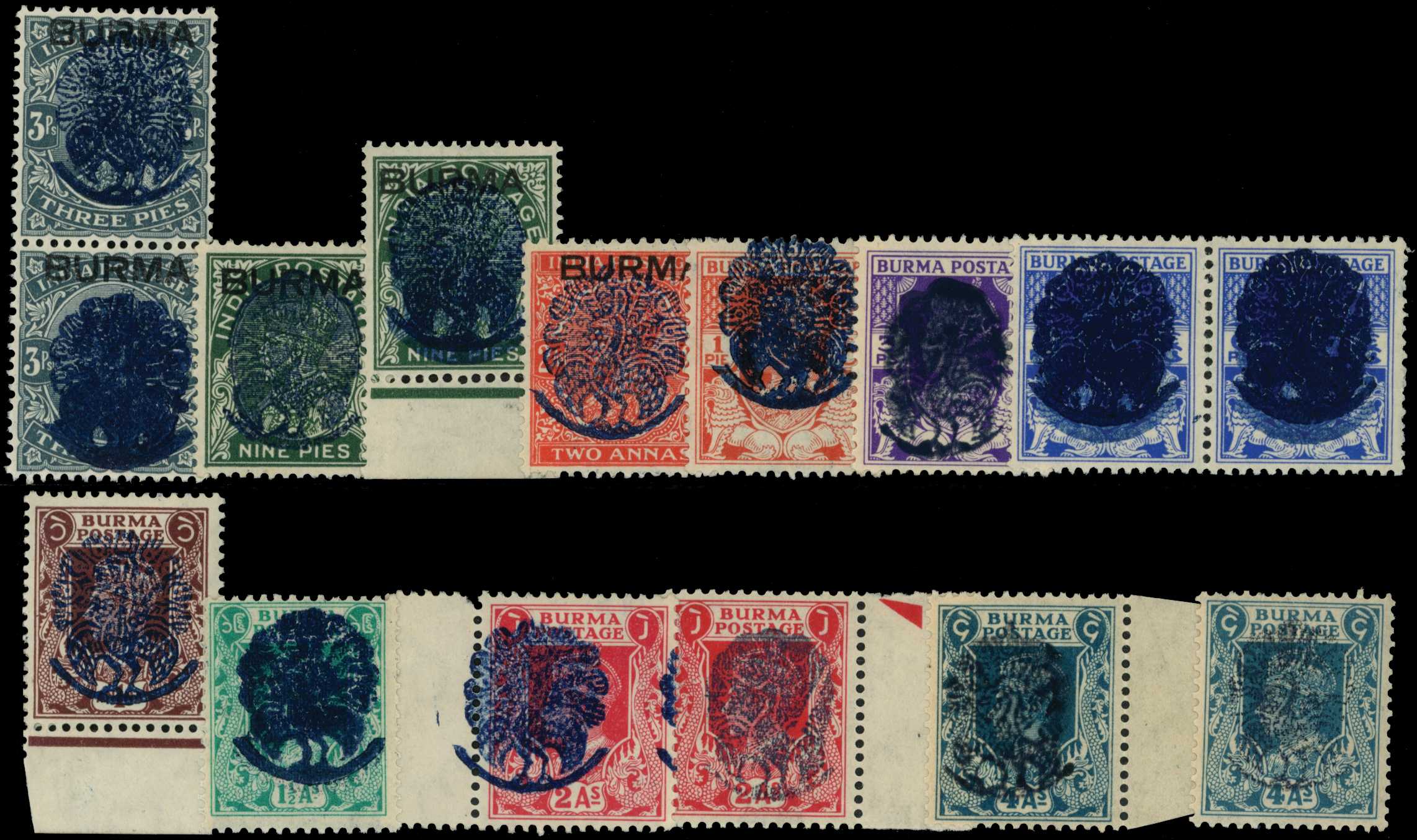 1942 KGV-KGVI range of values opt type 5...