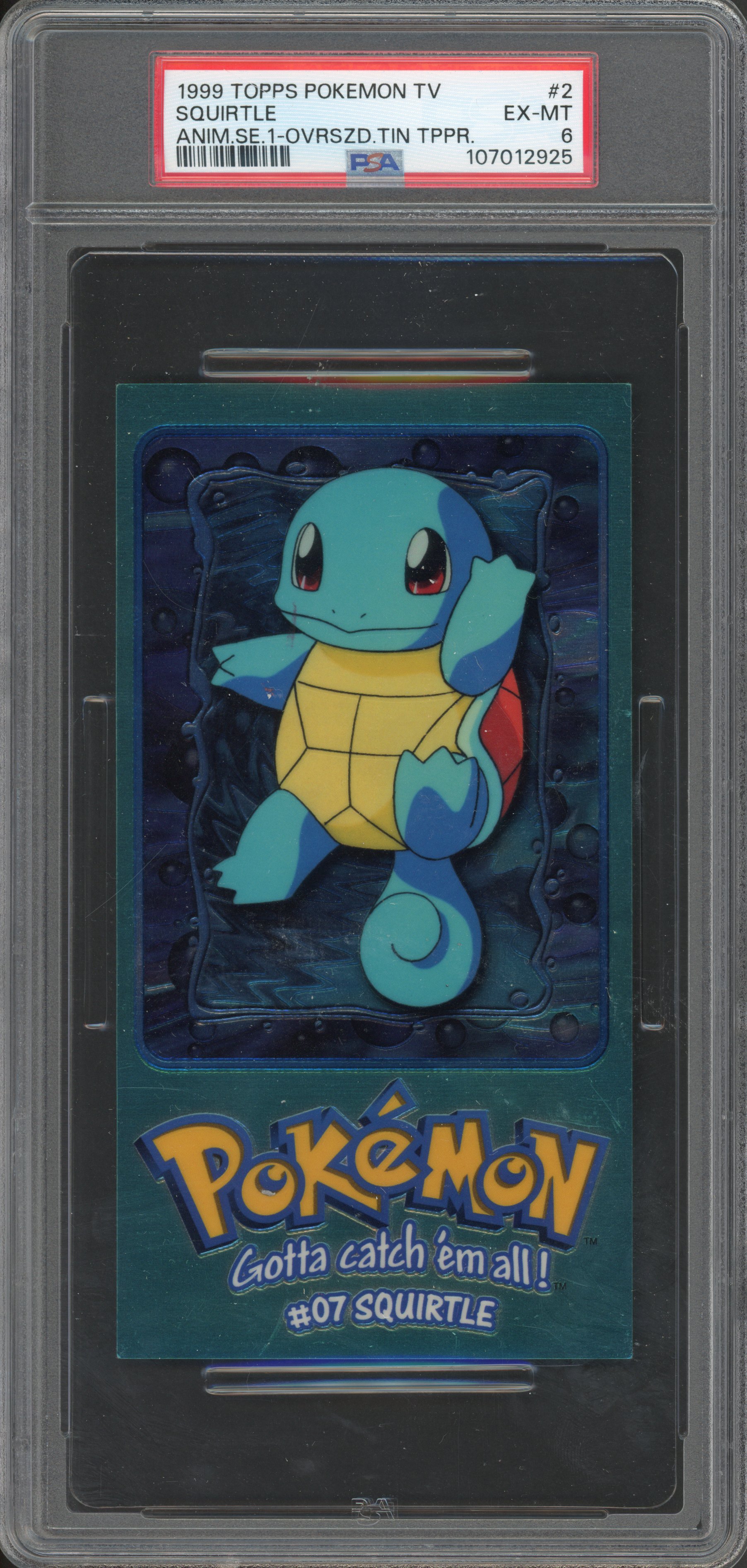 PSA Charizard & Squirtle - Topps Animated Series 2 Oversize Tin Topper #5 & #2