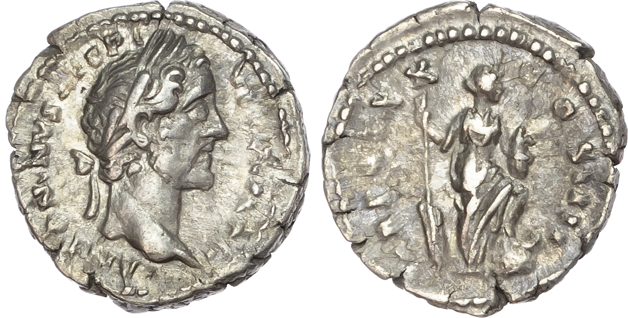 Antoninus Pius (AD 138-161) AR Denarius, Rome, AD 157-158, 2.80g.